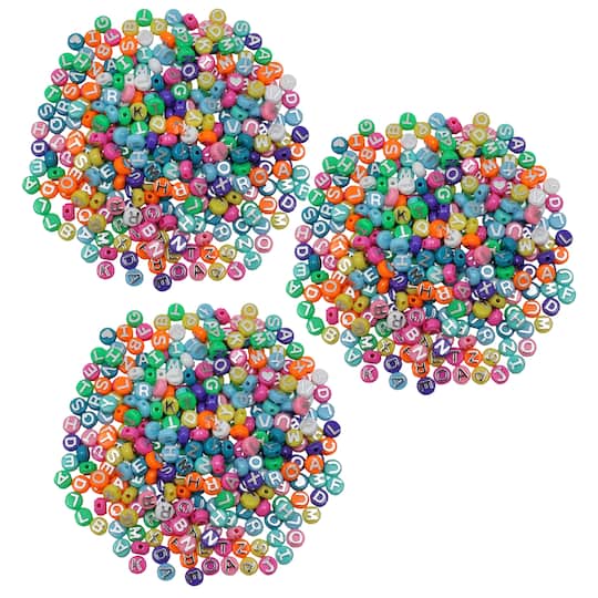 Hygloss® Alphabet Beads, 3 Packs of 300